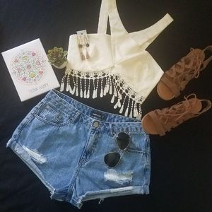 DENIM GLASSONS JEAN SHORTS SIZE 10